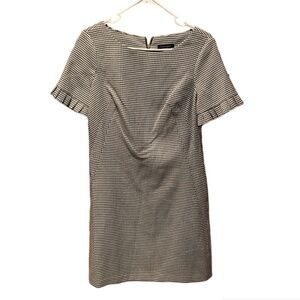 Tommy Hilfiger Houndstooth Sheath Dress with Pleated Sleeve Hem Size 6